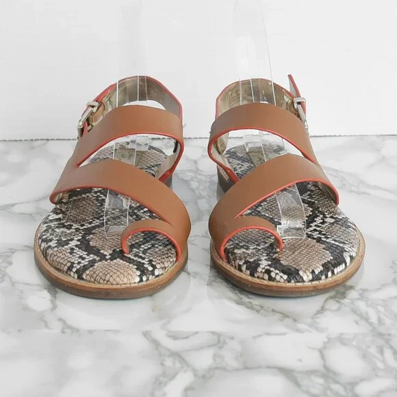 Crown Vintage Aaliyah Leather Sandal Brown Size 6.5 M - Picture 4 of 7